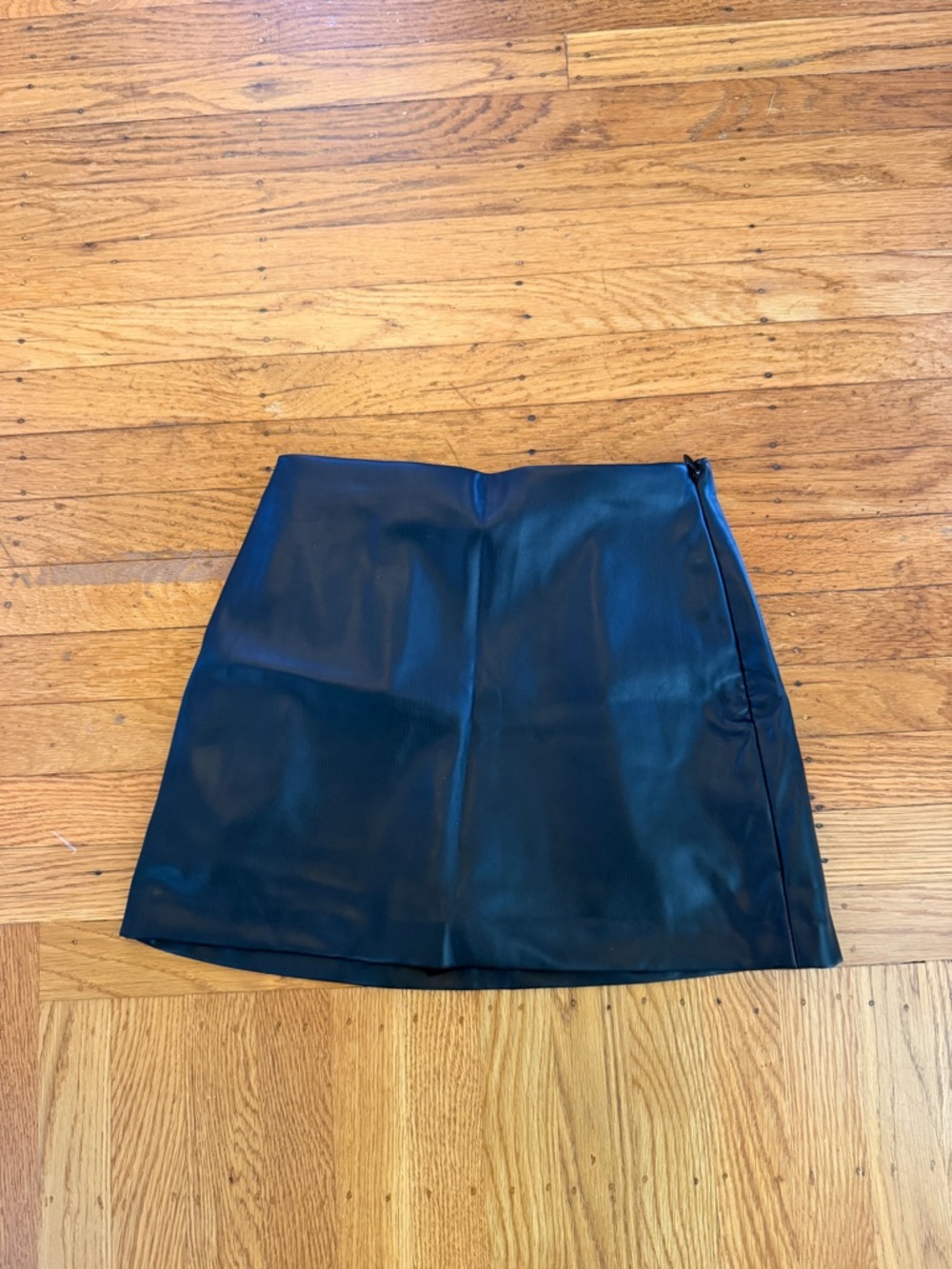 Abercrombie & Fitch Black Faux Leather Mini Skort
